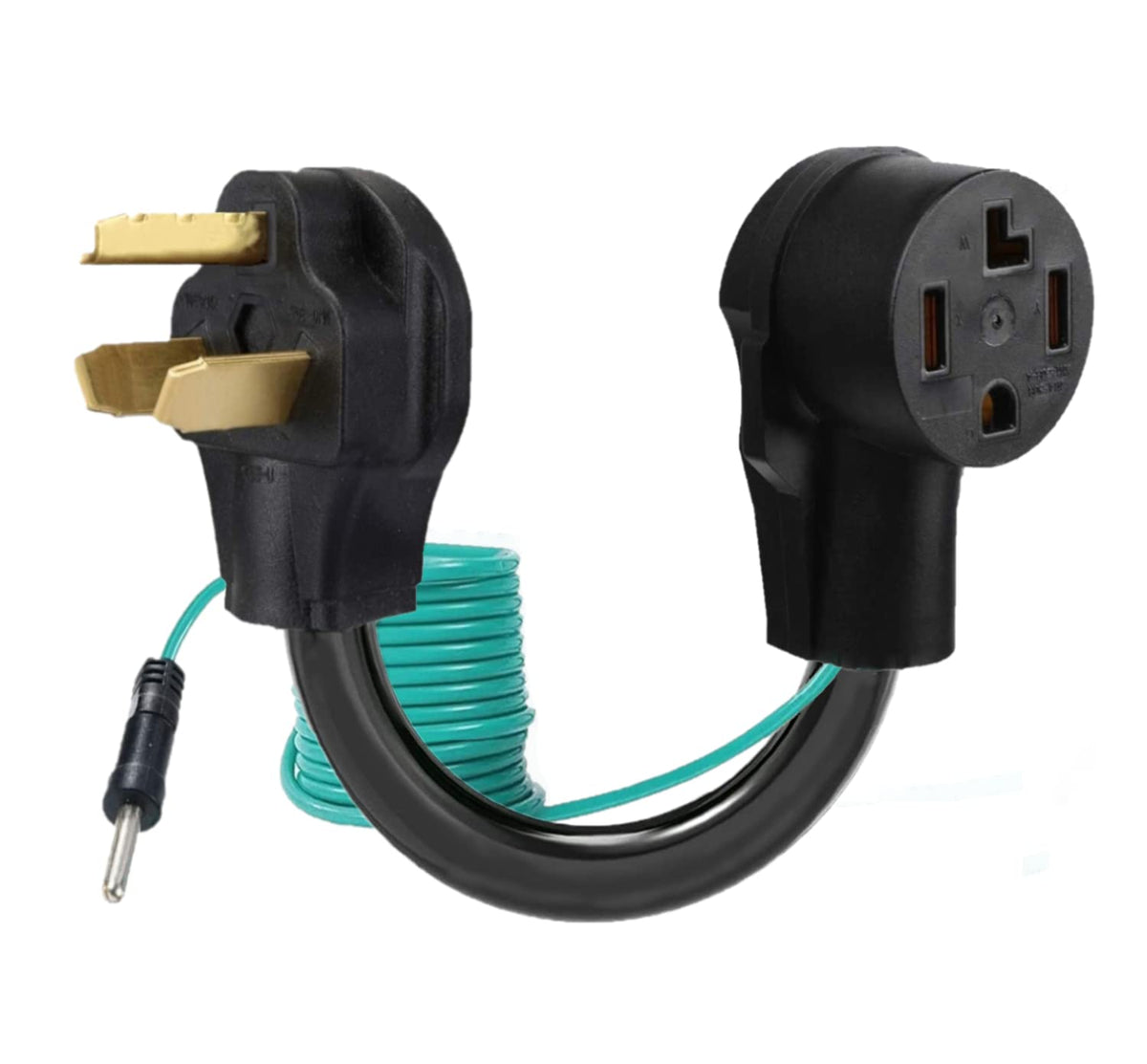 Eversimpleinc dryer adapter front view enables quick 4-to-3 prong conversion for old outlets.