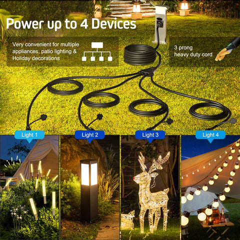 Eversimpleinc 46 ft total length for long outdoor setups