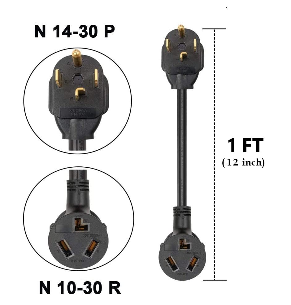Eversimpleinc-nema14-30p-to-10-30r-adapter ensures safe compatibility with 30A outlets.