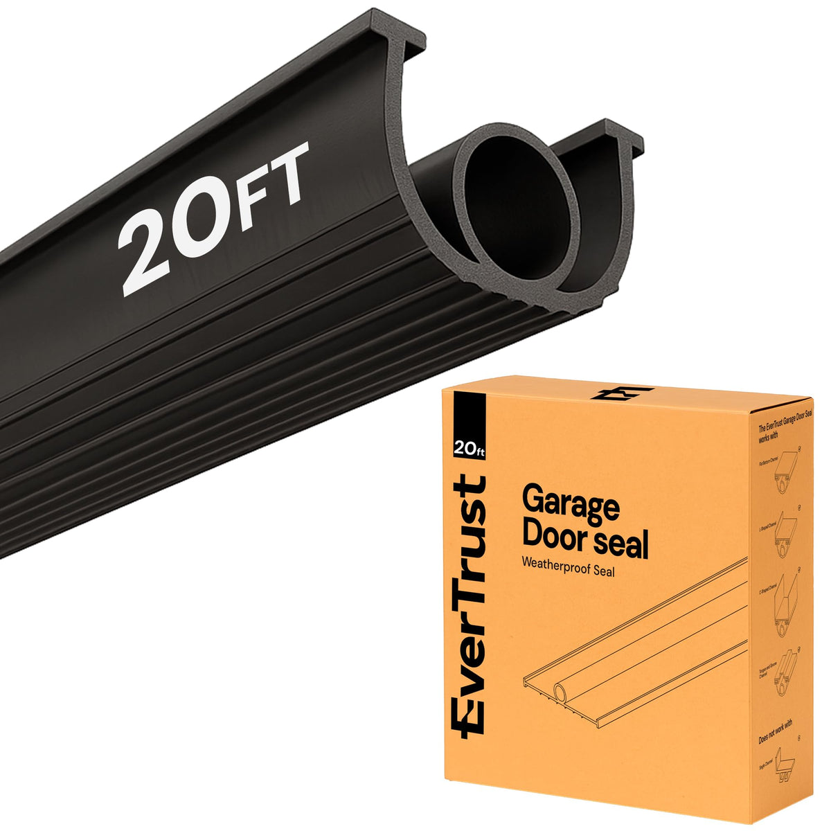 EverTrust garage door seal bottom closed blocks drafts and keeps the garage drier