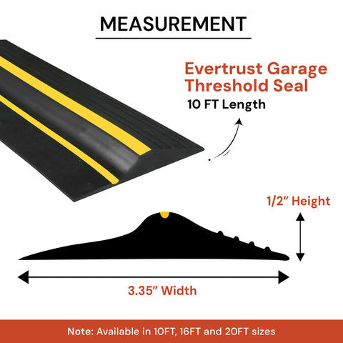 EverTrust garage threshold seal strip adhesive tube close-up for easy DIY installation