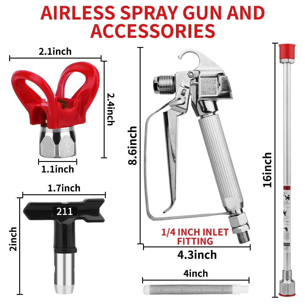 Every Family 3600psi airless spray gun nozzle set offering versatile spray patterns