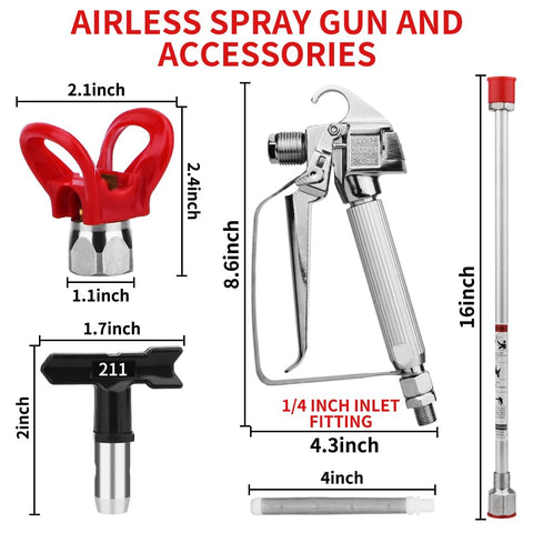 Every Family 3600psi airless spray gun nozzle set offering versatile spray patterns