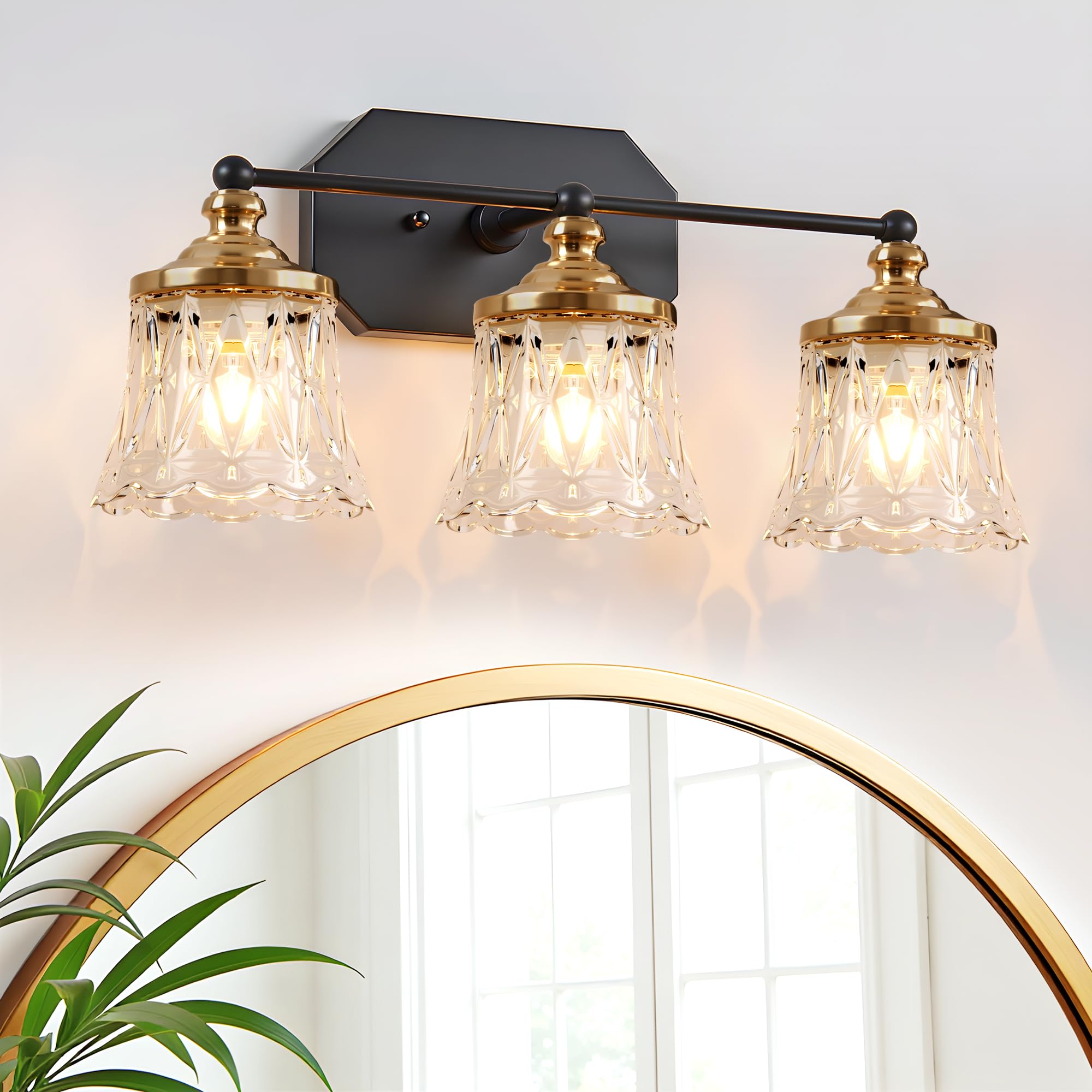 EvmVom vintage bathroom vanity light featuring crystal shade for refined ambience
