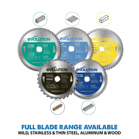 EVOLUTION narrow kerf design reduces waste for faster, cleaner cuts