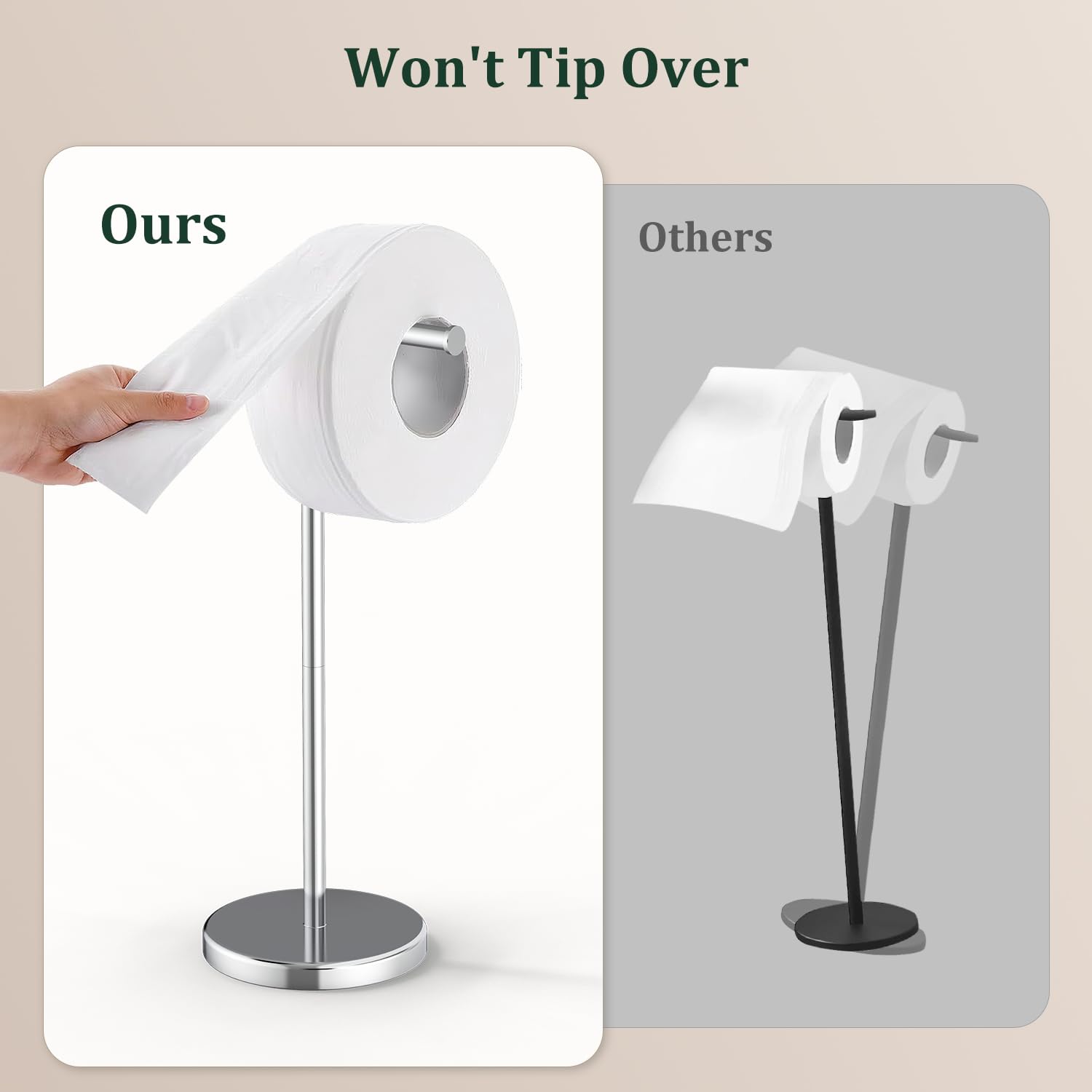 Evolvegoods freestanding design requires no drilling for quick setup.