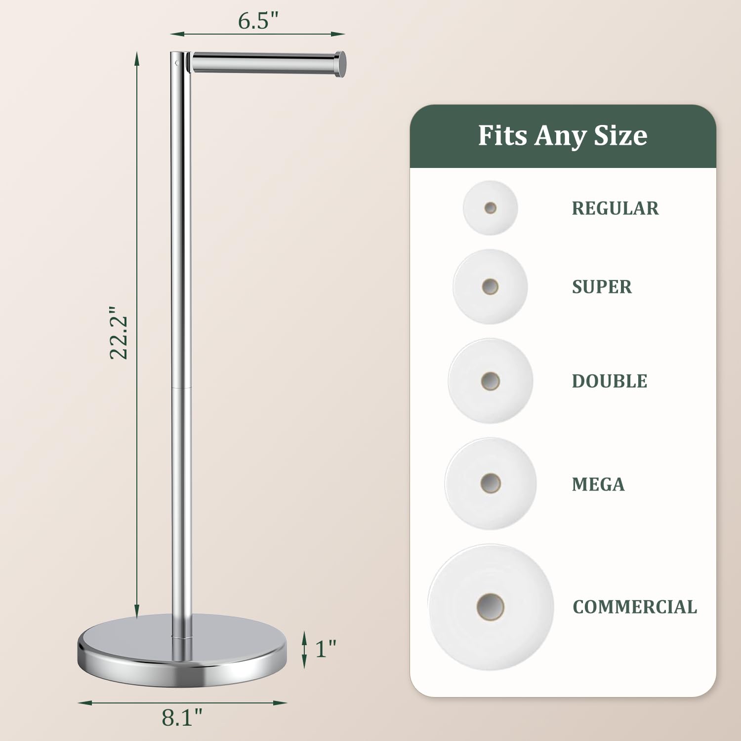Evolvegoods stainless steel 304 construction resists rust and corrosion in bathrooms.