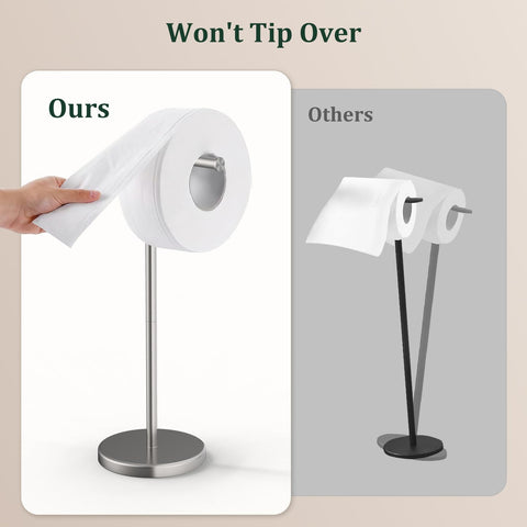 Evolvegoods weighted base prevents wobble during roll changes in busy households.