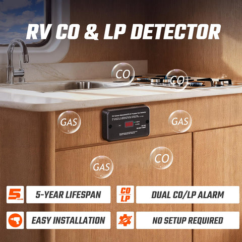 EVORONA dual-sensor with LCD display shows CO and LP levels at a glance.