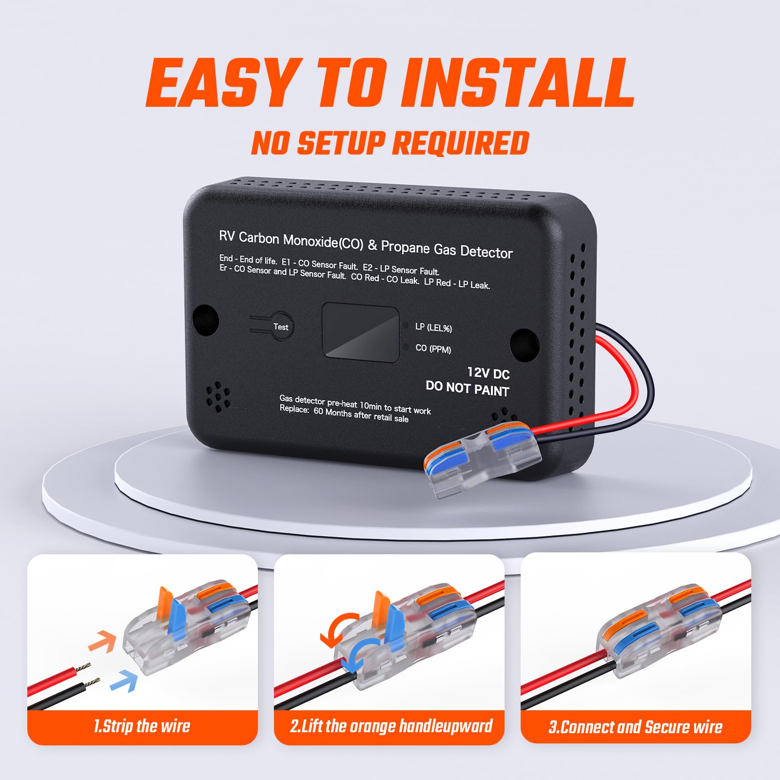 EVORONA versatile mounting with Velcro or screws fits tight RV spaces.