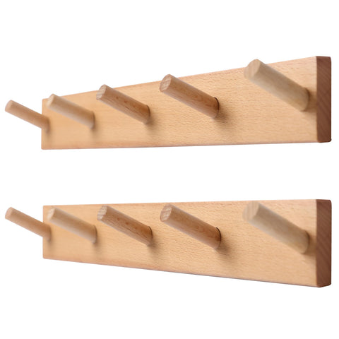 Evory 2-pack coat rack wall mount with 17-inch hooks for entryways and daily use.