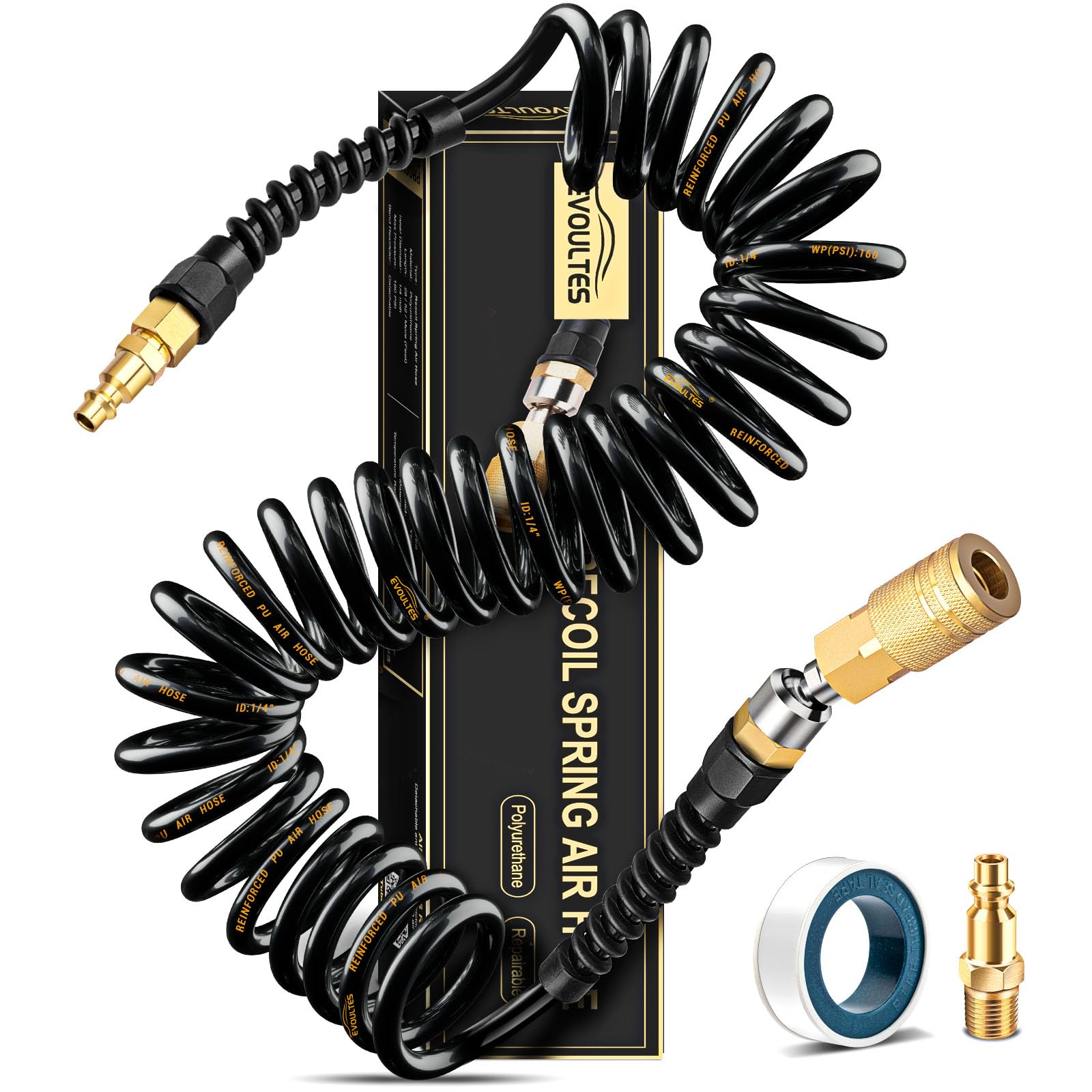EVOULTES detachable bend restrictor on hose improving durability and reducing tangles
