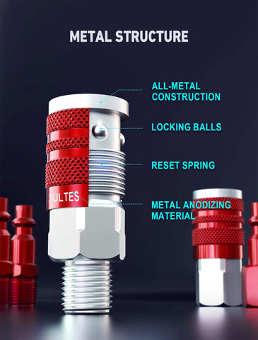 EVOULTES metal couplers and aluminum fittings offer high strength and corrosion resistance