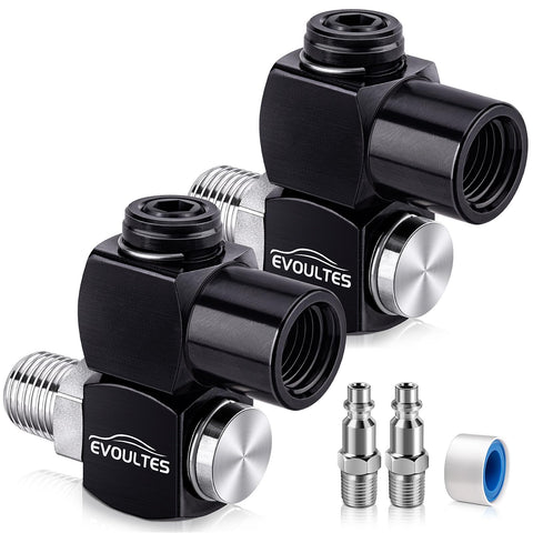 EVOULTES swivel air hose fittings with 360-degree rotation for kink-free operation