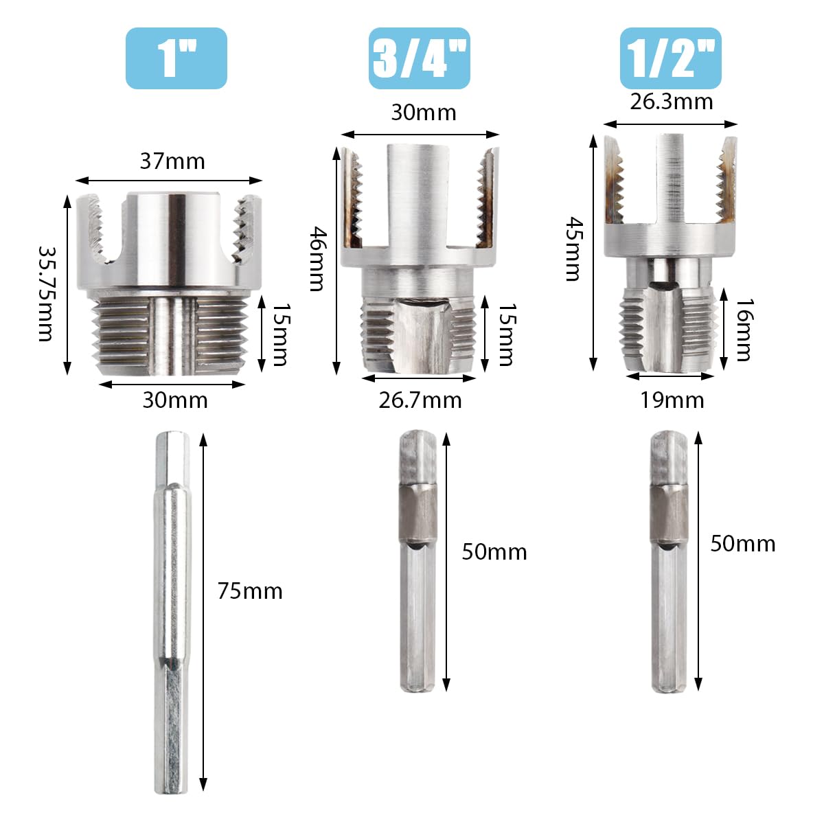 Evponk half-inch closeup highlights durable carbon steel construction for precise cuts.
