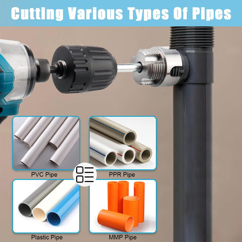 Evponk multi-material capability shows threading on PVC, PPR, and MPP pipes.