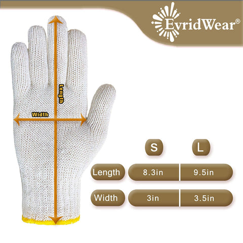 Evridwear cotton work gloves breathable; airflow supports sweat in hot weather.