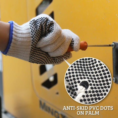 Evridwear cotton-poly yarns keep hands comfortable in warm workshop environments.