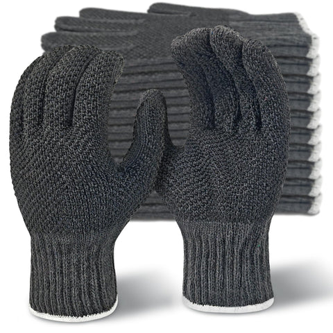 Evridwear protective gloves gray large palm-dots for secure grip