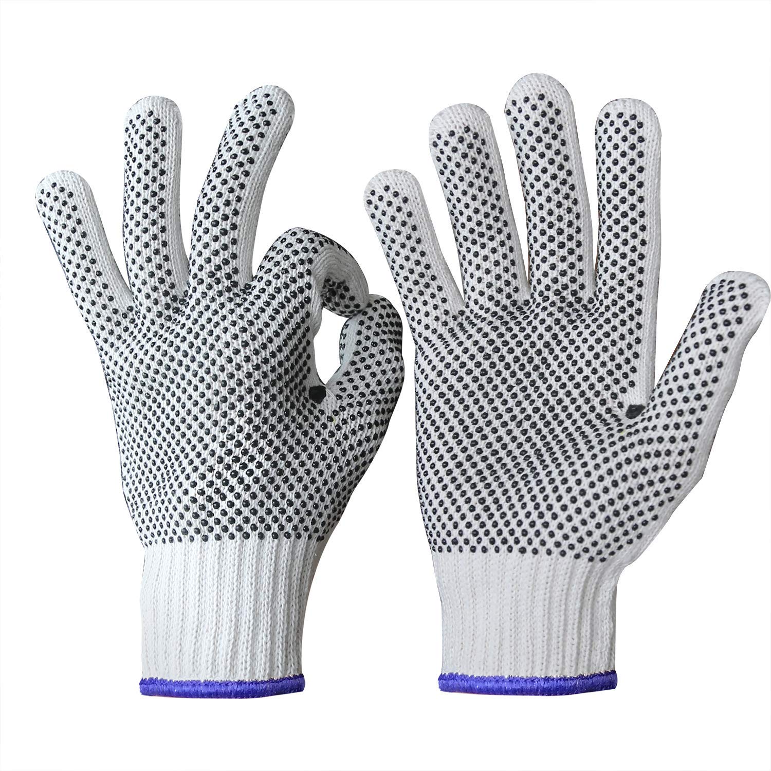 Evridwear knit-shell gloves with wrist dots improve grip when handling tools.