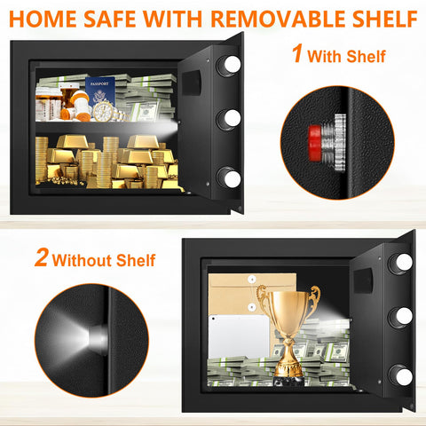 EVSUVSRT anchoring design keeps the safe fixed to wall or floor