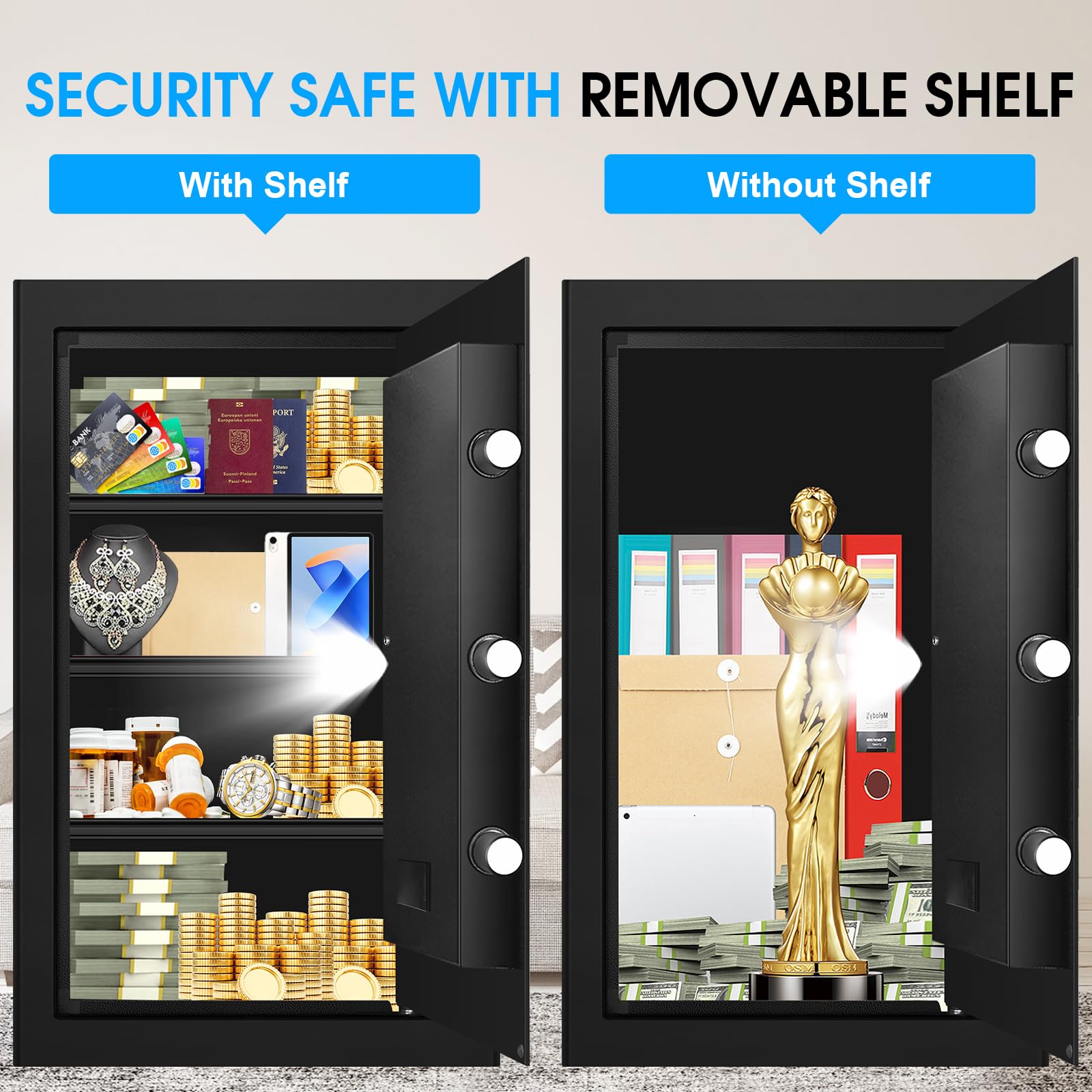 EVSUVSRT heavy-duty steel body with pry-resistant door for added security.