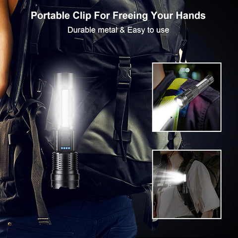 Ewenele flashlight IPX6 waterproof for rain, snow, and rugged outdoor work.