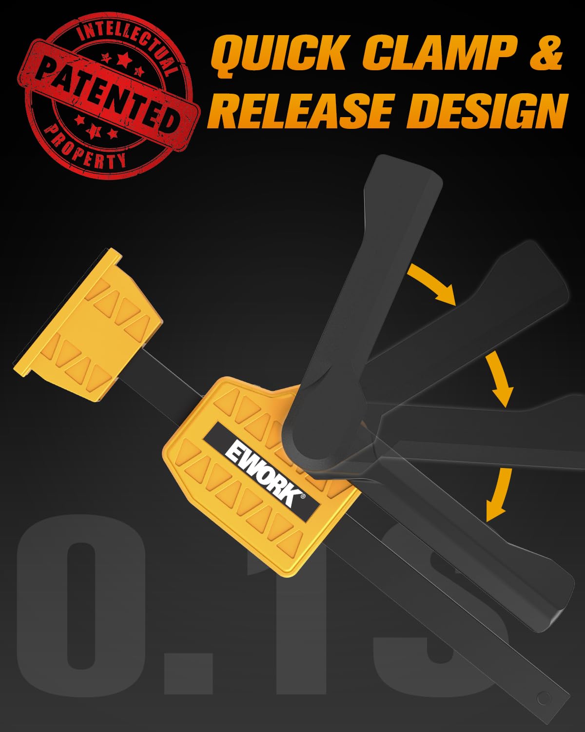 EWORK bench dog clamp with rubber protection pad ensures secure hold without marking.