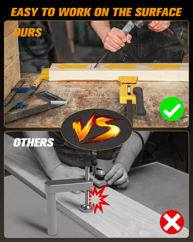 EWORK Bench Dog Clamp up to 155 lbs provides strong edge clamping.