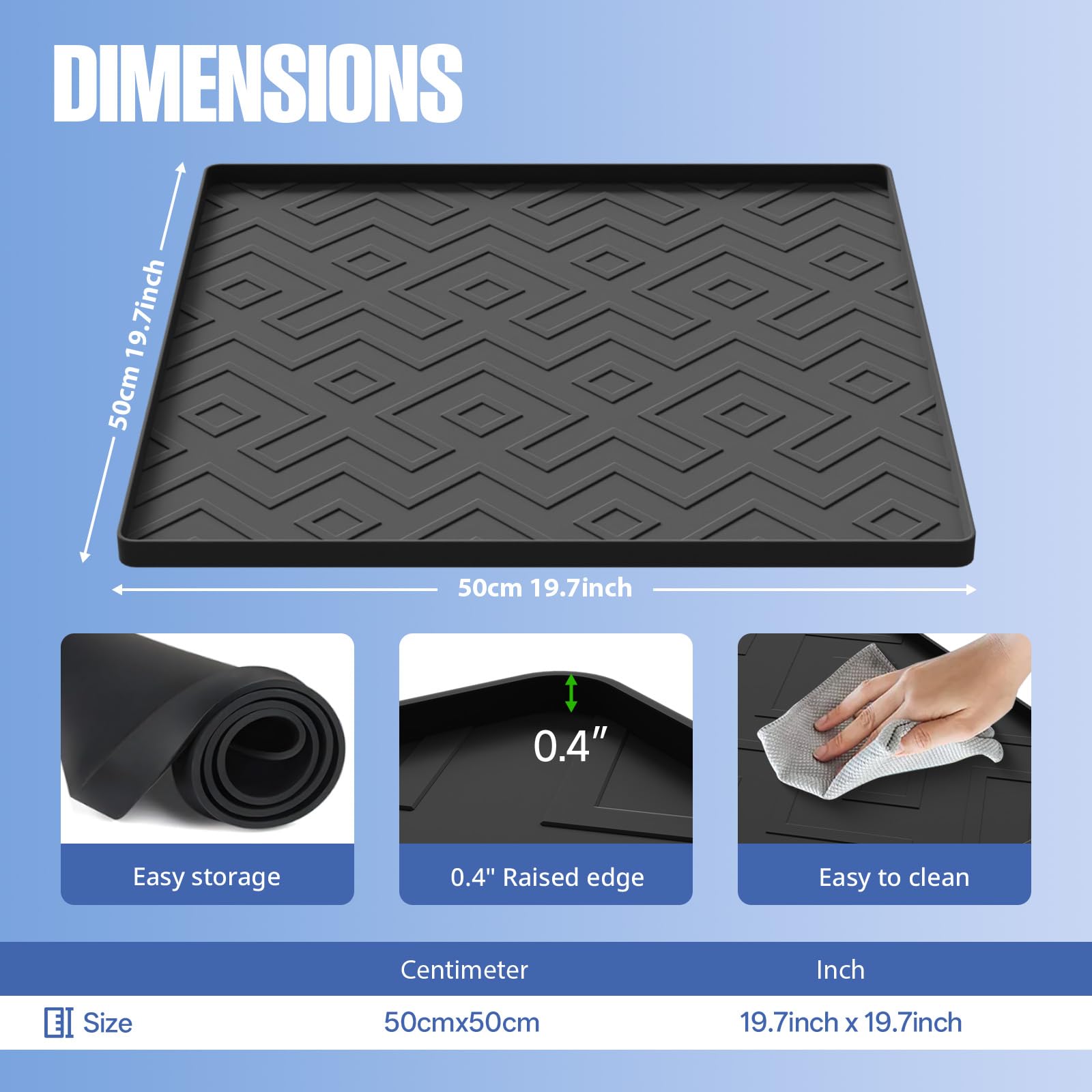 EWX Water Cooler Mat with 0.4 inch edge contains drips and protects floors.