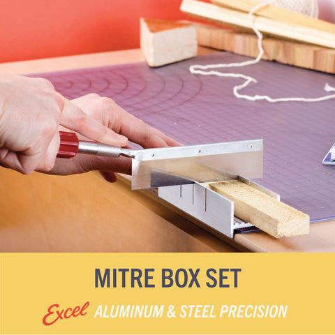 45° and 90° slots on the Excel Blades mitre box for accurate joints