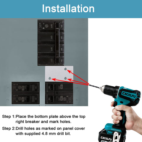 EXCELFU GE panel image highlighting main and branch breakers.