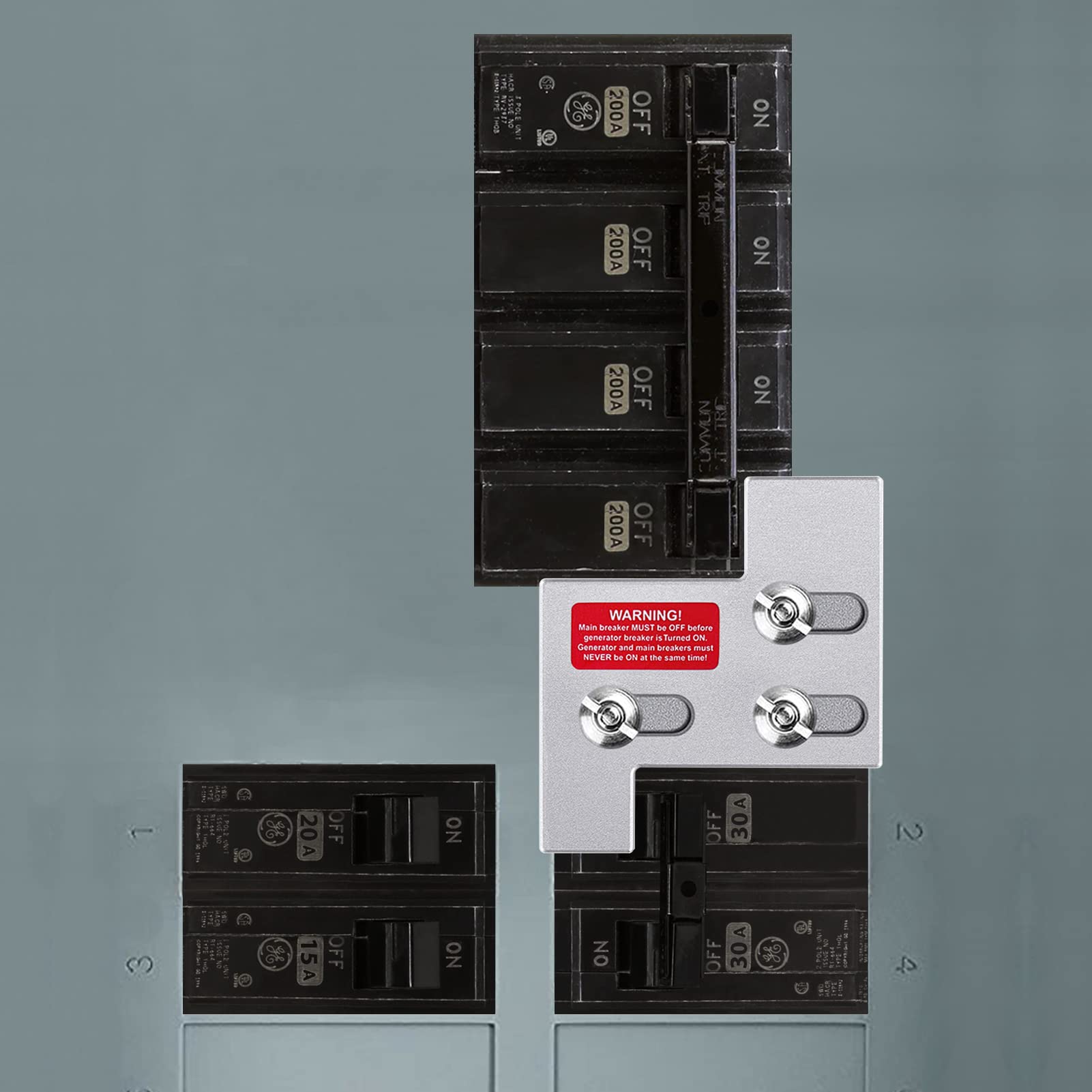 EXCELFU interlock installation setup aligned with GE panel.
