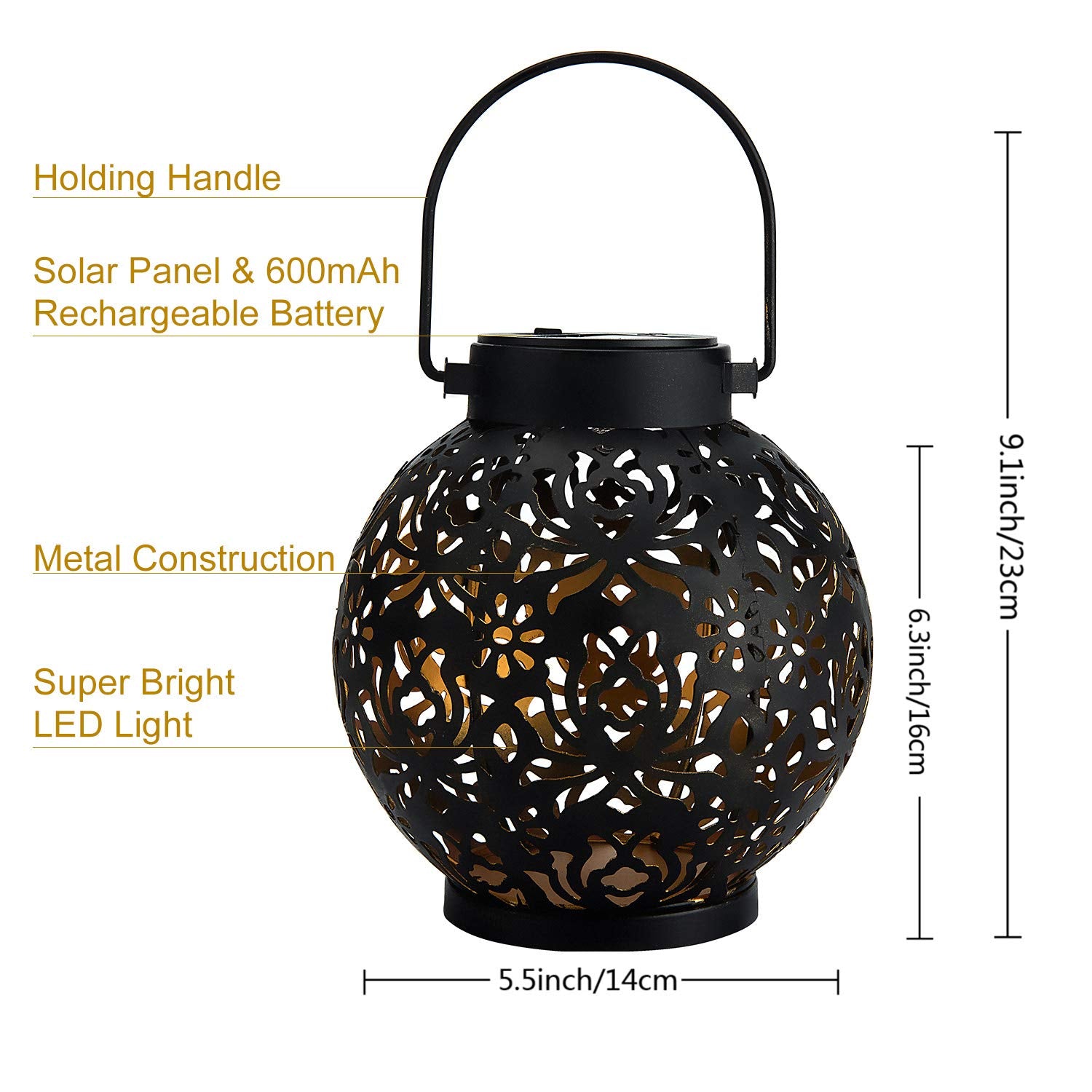 EXCMARK metal lanterns create rustic shadows on walls and tabletops.
