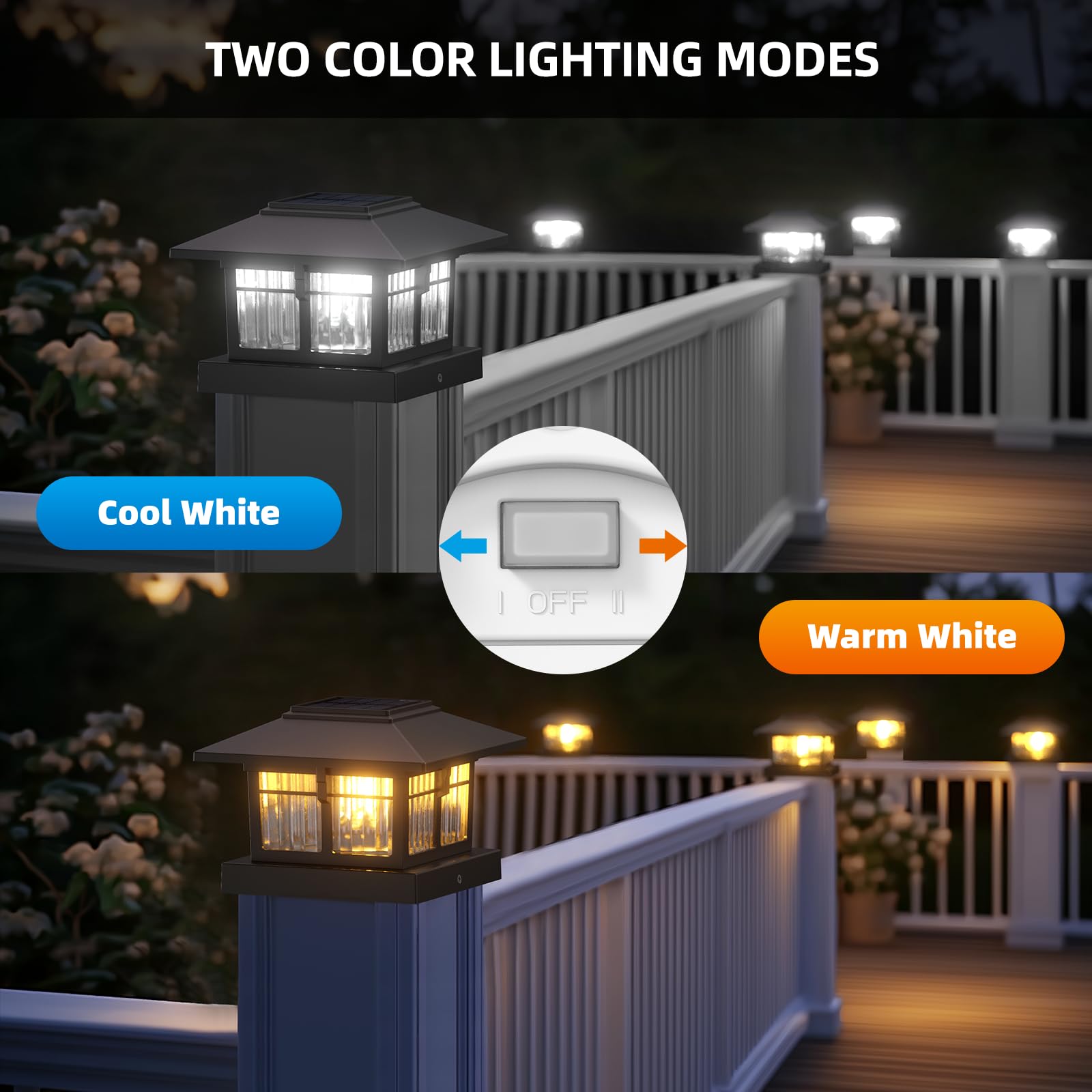 EXCMARK dusk-to-dawn sensor post cap light saves energy daily.