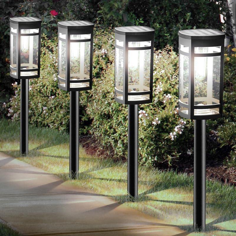 EXCMARK garden-path solar light with soft glow enhances curb appeal