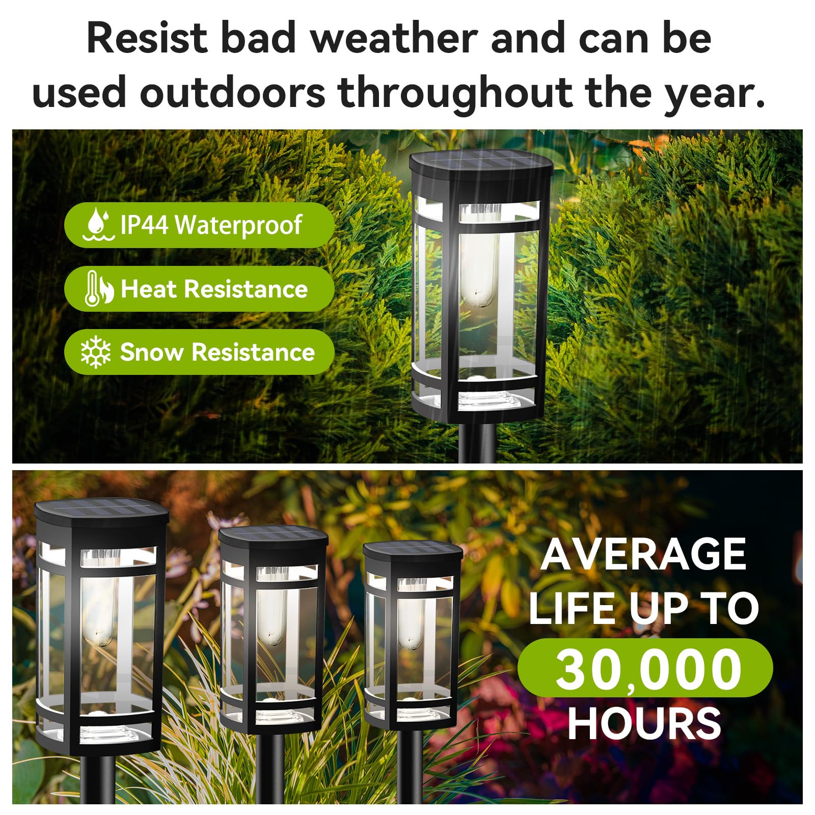 EXCMARK weatherproof stake light in black finish endures seasons