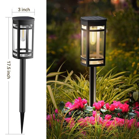 EXCMARK solar lights on a pathway brighten steps with a warm, inviting glow.
