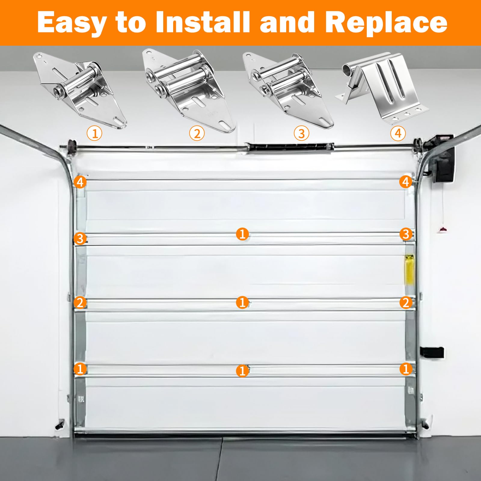 EXERAUO galvanized top bracket and hinges with rust-proof coating.