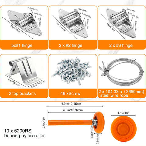 EXERAUO nylon stem 4-inch roller ready for standard 7-foot doors.
