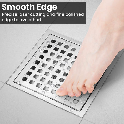 EXF debris-strainer for shower drain traps hair and debris efficiently.