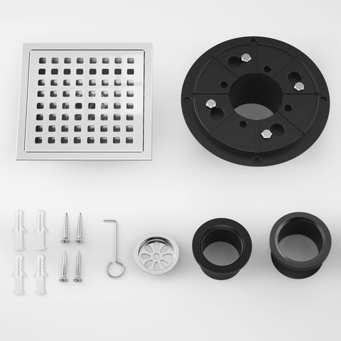 EXF shower-drain-kit-includes-all-parts for quick DIY setup.