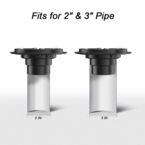 RUBBER collar seals square drain to prevent leaks