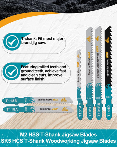 EXFEIN T101AO blade for curve and contour wood cutting with splinter-free results.