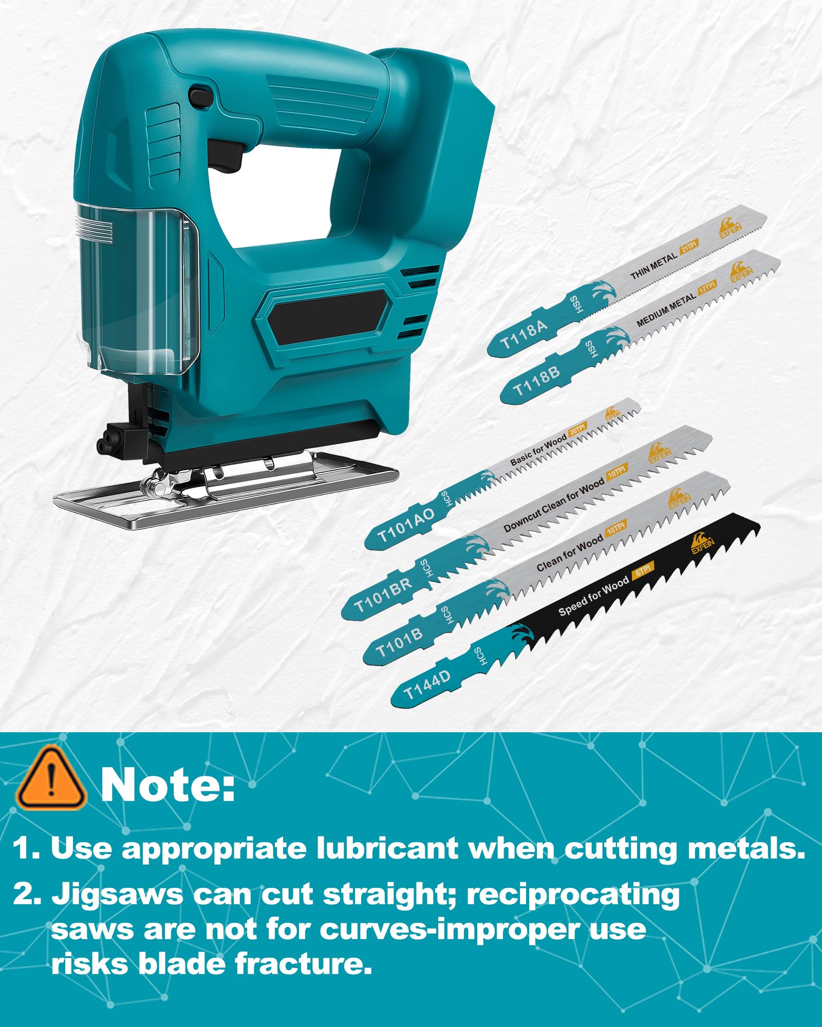 EXFEIN T101BR blade for clean plunge cuts and precise straight cuts in wood.