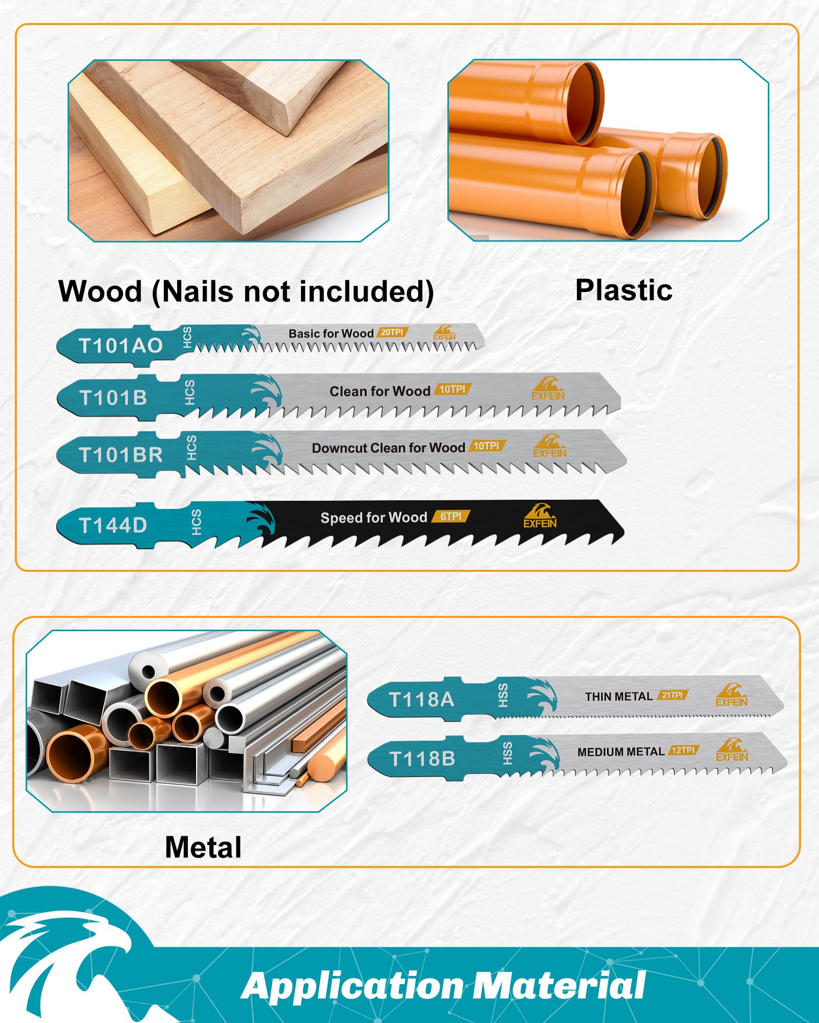 EXFEIN T144D blade for fast straight wood cutting with smooth finish.