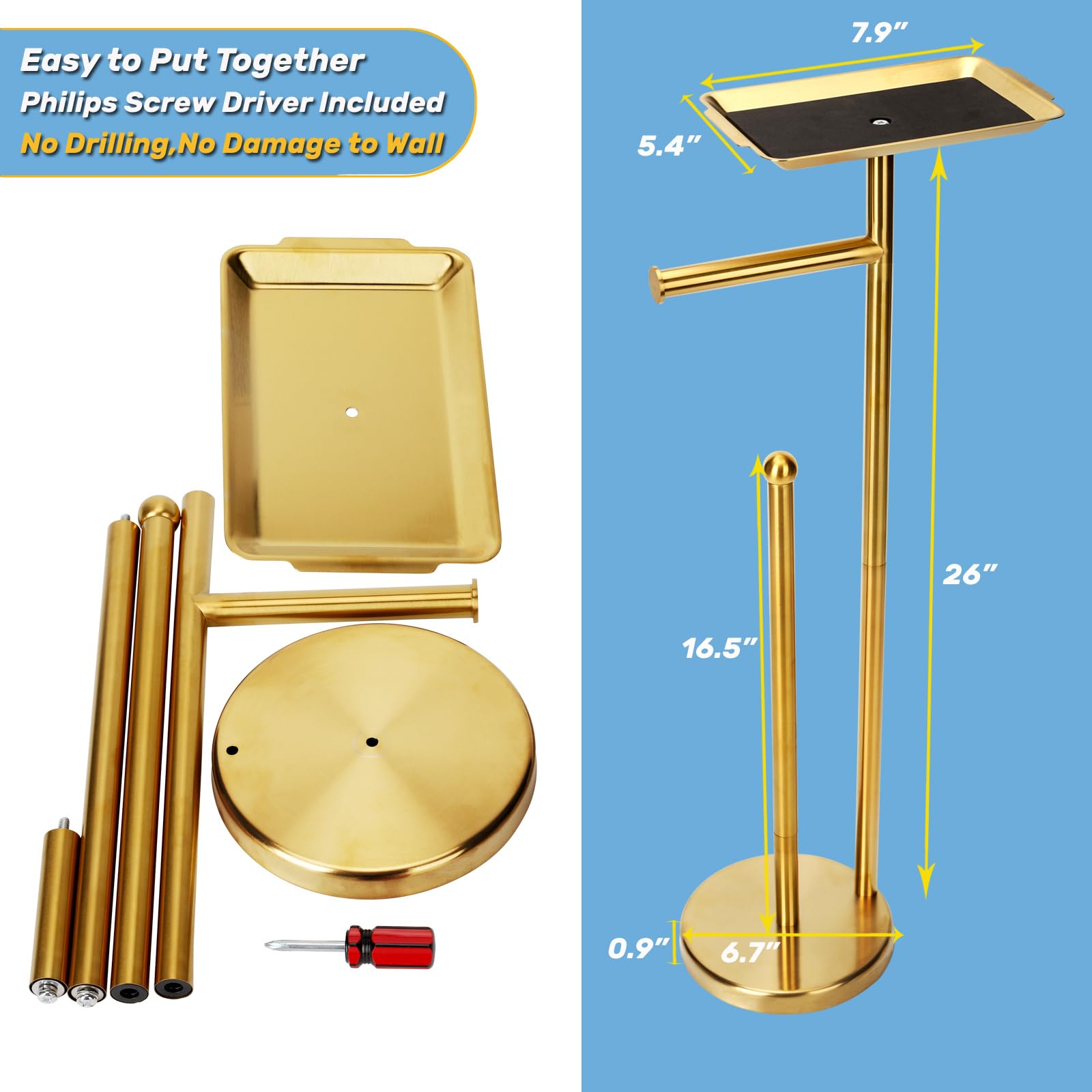 Exilon freestanding toilet paper holder in a modern bathroom