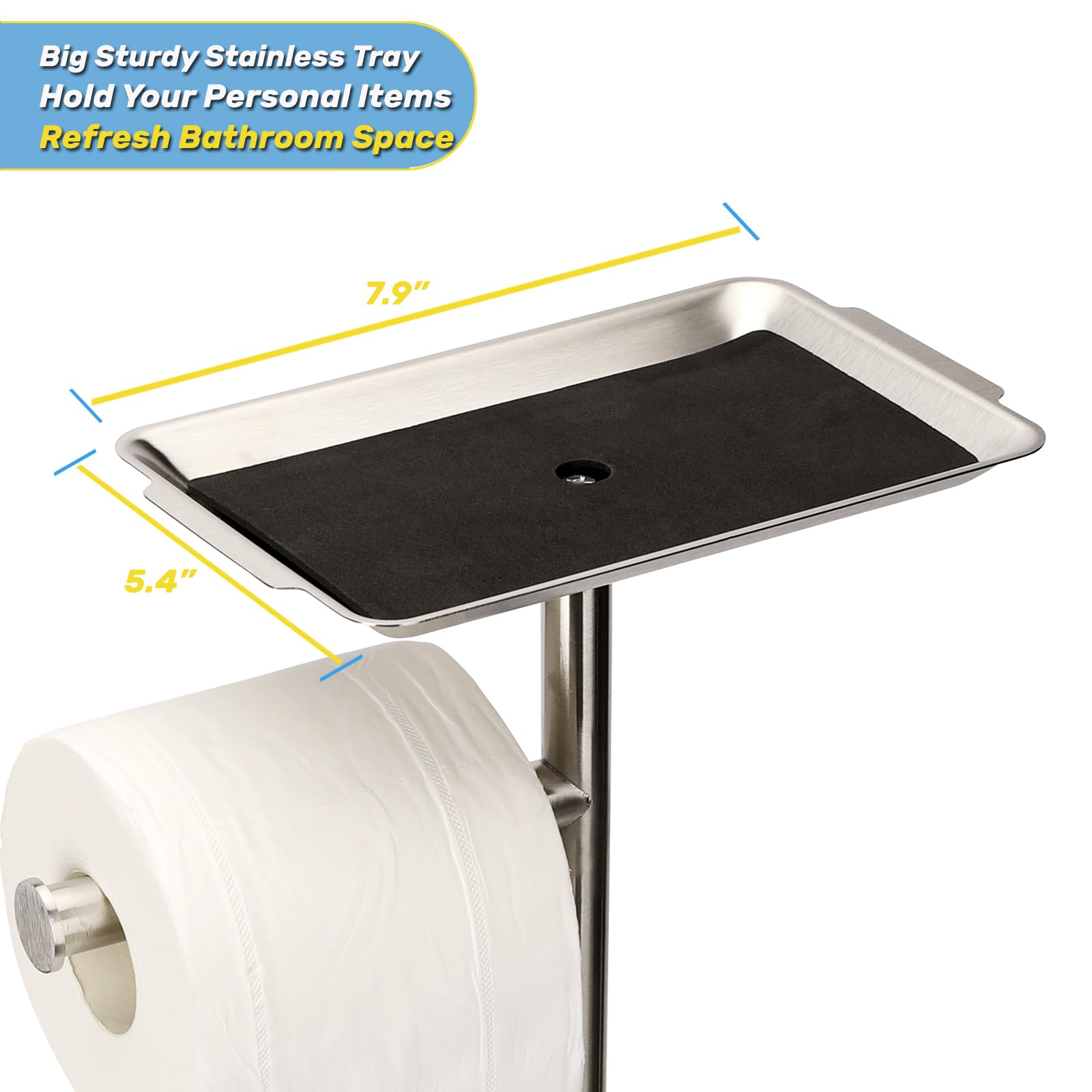 Exilon weighted base with felt pads protects floors.