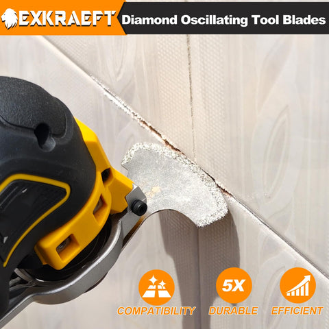 EXKRAEFT crescent blade quickly grinds concrete.