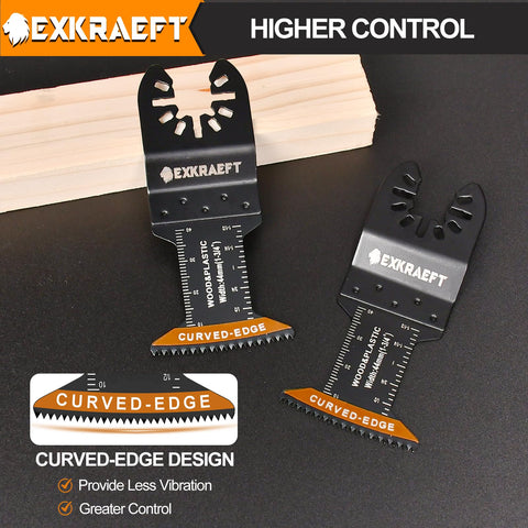 EXKRAEFT curved-edge blade for plastic cutting with clean lines